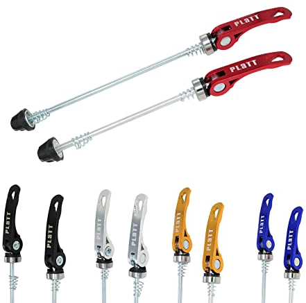 PLATTBK Cierres Rápidos para Bicicletas,Cierre Rueda Eje Trasero Eje Delantero para Bicicleta de Carretera MTB,Rojo