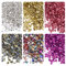 sourcing map 6 Colors Crushed Glass Chips, 1-4mm Irregular Glitter Metallic Glass for Craft DIY Jewelry Vase Filler Epoxy Resin Decoration 28g Colorful Color Series