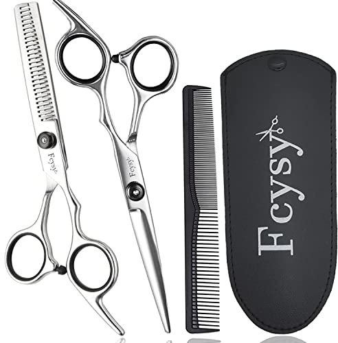 Hair Scissors Thinning Shears Hairdressing, Fcysy Hair Cutting Set, Hairdresser Scissor Haircut Shears, Professional Haircutting Blending Shears Kit Barber Accessories