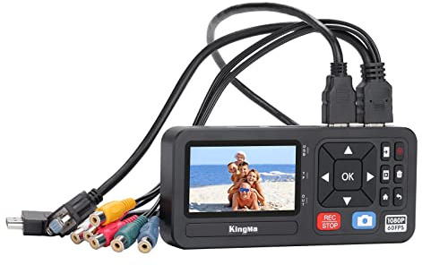 King Ma 3inch Video Grabber, 1080P 60FPS VHS Videorecorder Digitalisieren Capture von HDMI, RCA, VCR, DVD, VHS Tapes, Hi8, Camcorders, Gaming-TF/SD/USB Storsage (HDMI)