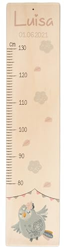 KIDSMOOD - Messlatte für Kinderzimmer Personalisiert, 70-140 cm - Messlatte Kinder Holz personalisiert Mit Namen für Baby- & Kleinkinderzimmer - Individuelles Geschenk für Kinder und Babys zum Geburt