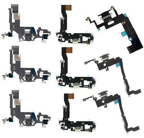 GenieMart® Charging Port Replacement Cable for iPhone X XS XR 11 12 Pro Max - Durable Flex Cable with USB Dock & Mic - (For iPhone X)