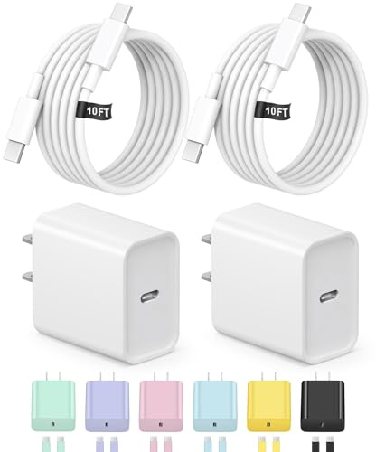 10FT iPhone 18 17 16 15 Charger Fast Charging USB C Charger Block