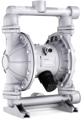 VEVOR Pompe Pneumatique à Double Membrane 166 L/min, Pompe à Diaphragme Pneumatique Transfert d'Huile Usagée 7,9 bar, en Alliage d'Aluminium, pour Pétrole, Diesel, Huile, Fluides à Faible Viscosité