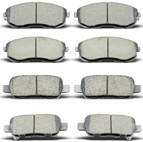 evkingauto 8pcs Front Rear Ceramic Brake Pads Set Compatible with Nissan 350Z 2003-2005,For Nissan Altima 2002-2013,For Juke 2011-2017,For Sentra 2007-2018