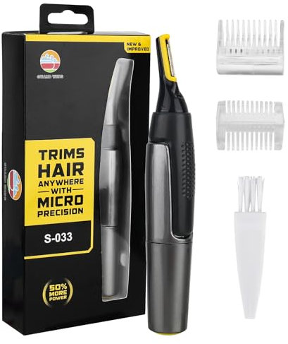 smtfcty Rasoio per peli di orecchie e naso, per uomini e donne, per sopracciglia, barba, rifinitore professionale di precisione in titanio per basette, scollatura e viso e altri dettagli