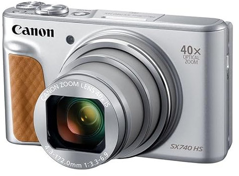 Canon Powershot SX740 HS Lite Edition - Cámara Compacta de 20.3 MP (40 x Zoom Óptico, 4K UHD, DIGIC 8, 5 Ejes, LCD Desplegable, 10 fps, Bluetooth, WiFi) Plata, 110.1 x 63.8 x 39.9 mm