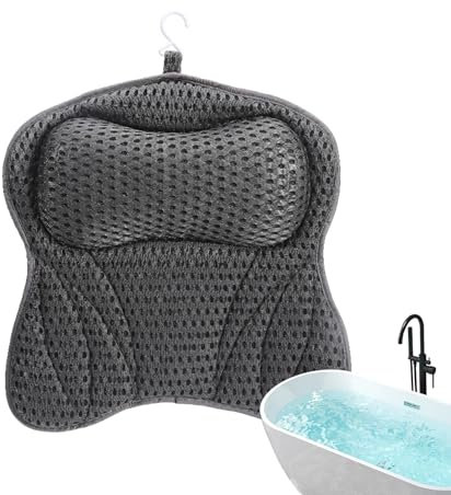 Oreiller de baignoire antidérapant | Oreiller de bain pour le cou et la tête avec 6 ventouses | Coussin de baignoire ergonomique pour bains relaxants | Accessoire de bain confortable avec support dors