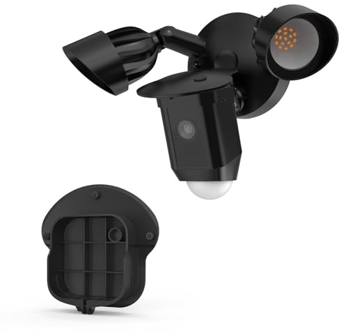 TIUIHU Protection contre la pluie pour appareil photo projecteur avec câble (Floodlight Cam Wired Plus), protection solaire/anti-pluie, caméra de surveillance extérieure (noir)