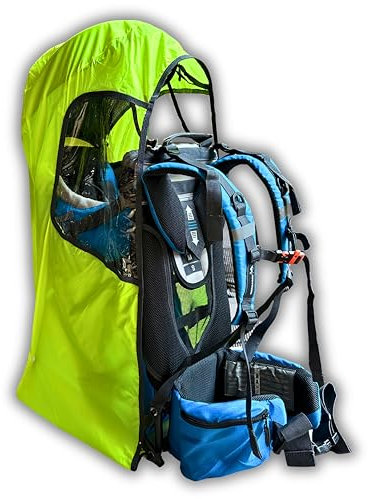 Dromader Regenschutz für Kinder-Kraxe – Passend für alle Dromader Tragerucksäcke – Wasserdicht, Kompakt & Leicht – Mit Klarsichtfenster – Einfach zu Befestigen – 165g