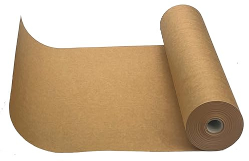 ZEZAZU Rouleau de papier kraft marron – Rouleau de papier cadeau robuste 100 g/m² – Respectueux de l'environnement et recyclé – Biodégradable et réutilisable pour travaux manuels, cadeaux et emballage