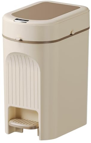 Kalttoy Cubo de basura con pedal de 20 litros para espacios pequeños con tapa de presión, uso doméstico