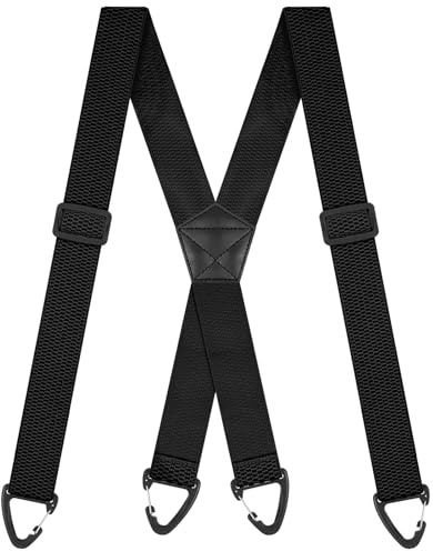 BSBUY Breda justerbara axelremmar för män, Y/X-typ breda axelremmar med halkfritt triangelspänne för män, 3,8 cm
