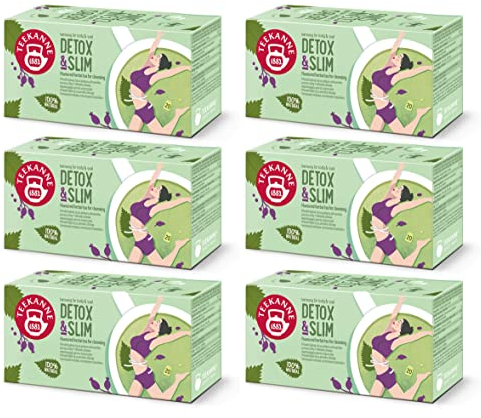 TEEKANNE Tee Detox & Slim Kräutertee (6 x 32 g) mit einem Geschenk von DEKOND