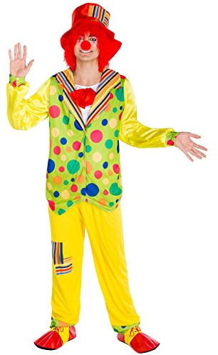 tectake dressforfun Herrenkostüm Clown | Kostüm + Clown-Nase & Schlapphut | Harlekin Clown-Kostüm Fasching (L | Nr. 300835)