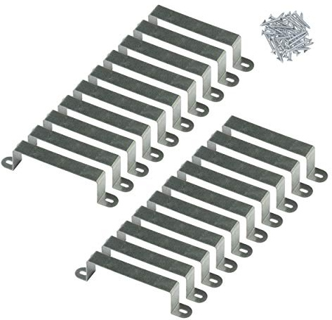 Dorgerove 20 Pack Fence Panel Security Brackets Galvanized Steel for 4x4 inch Concrete or Wooden Posts with 40 Screws