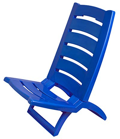 Kreher Tragbarere Klappbarer Campingstuhl/Strandstuhl aus Kunststoff mit Belastbarkeit bis 100 kg (Blau)