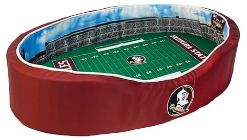 StadiumSpot Officially Licensed NCAA Premium Oval Dog Bed, Florida State Seminoles, Medium