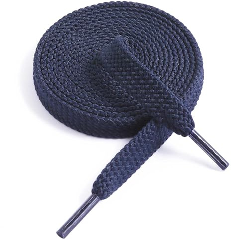 VSUDO 100 cm Flat Navy Shoe Laces for Trainers, Dark Blue Shoelaces, 1 Pair