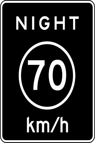 Panneau d'avertissement de vitesse de 70 km - Pour l'intérieur ou l'extérieur - Pour la maison, le bureau, le travail - 20,3 x 30,5 cm