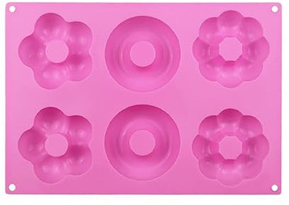 Novent Moldes para rosquillas para Hornear, moldes de Silicona para rosquillas, moldes para rosquillas Resistentes al Calor, Bandeja para Hornear, Juego de Forma de Flor, Bagels de Silicona