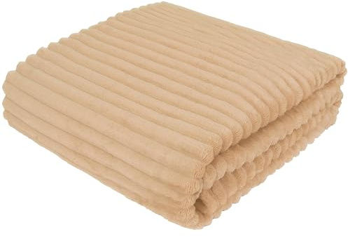 Cottonmarket Filtar 170 x 210 cm – dubbelsidigt överkast – gosig filt för vardagsrum och sovrum – soffpläd – överkast för soffa – pälsfilt – burlywood