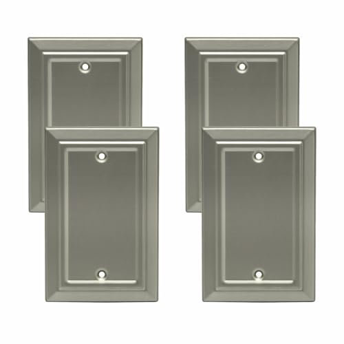 Metal Wall Plate for Electrical Outlets, Applicable to Single Blank, 4 Pack