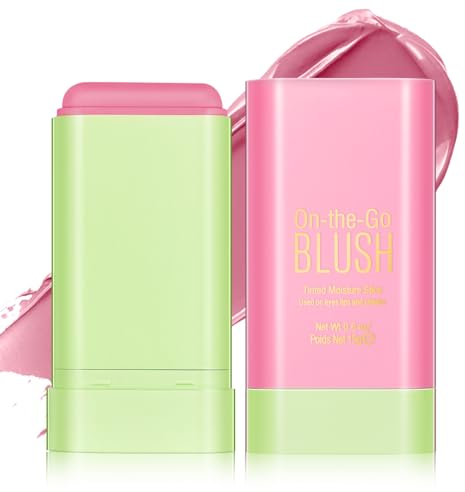 LOPHE Creme Blush Stick, 3-IN-1 Multi Stick für Wangen Lippen Augen, Feuchtigkeitsspendend, Natürliche Milk Makeup Matte Rouge, Multi-use Wangen Tint für Alle Hauttöne Cosmetic(01)