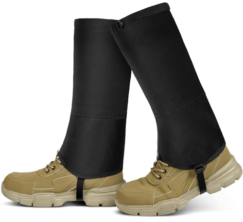 Adiwo Outdoor Gamaschen, 620D wasserdichte Unisex Gamaschen Wandern Jagd Fahrrad Beingamaschen mit Reißverschluss Flecken Reißfest Wandern Zubehör Atmungsaktiv Stiefelüberzieher