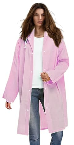 Voarge Eva Regenjacke Regenmantel für Erwachsene, für Damen und Herren Regenbekleidung Regencape Regenjacke Wasserdicht für Wandern Radfahren, M, Rosa