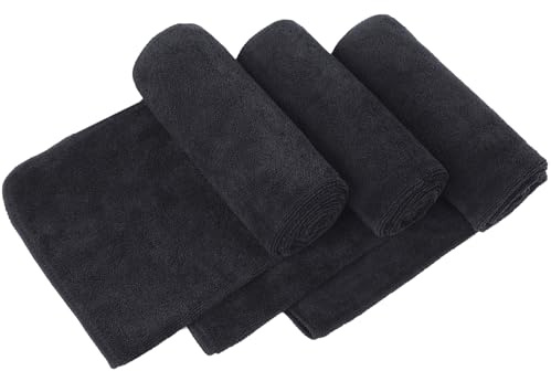 VIVOTE Microfibre Gym Towel Super Sweat Absorbent & Breathable Sports Towels Lightweight Quick Dry Sweat Towel for Camping Swimming Yoga 3 Pack 33 x 74 CM Black