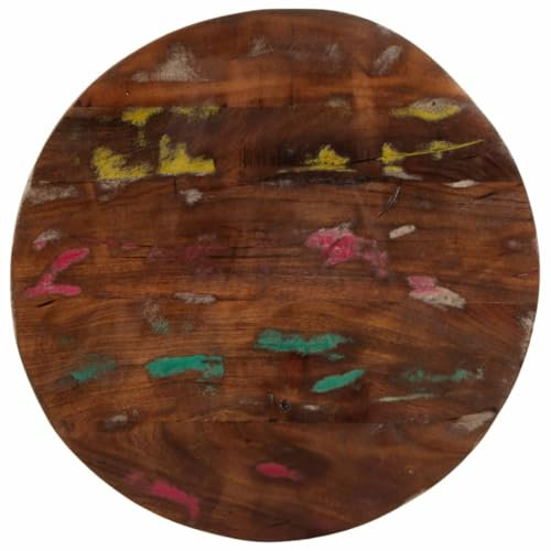 vidaXL Tischplatte, Holzplatte für Esstisch Couchtisch, Massivholzplatte Rustikales Design, Ersatztischplatte, Ø 70x2,5cm Rund Altholz Massiv