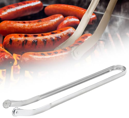 2024 New BBQ Würstchen Wendezange Zum Kochen, BBQ Wurst Drehzange,Grillzange Aus Edelstahl,BBQ Zange Aus Metall, BBQ Sausage Turning Tongs,BBQ Wurstzange Lange Küchenzange Grillzange (30CM)