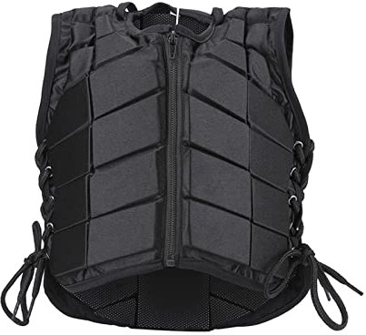 AMZBNEIDI Pferdesportler Schutzweste, Weste Acryl-Sicherheitsweste for das Reittraining, schwarz, bequeme Reitweste for Jungen, Mädchen und Kinder(CL)