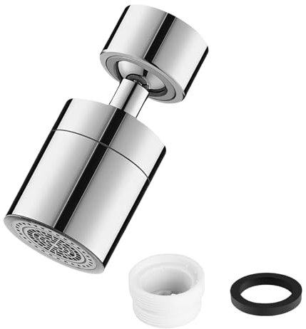 Yuannee Tête de Pulvérisation Robinet,Douchette Évier Cuisine 360° Rotative avec 2 Modes Adaptateur Universel pour Mitigeur Cuisine & Lavabo, Anti-Éclaboussures et Extension de Robinet Argent