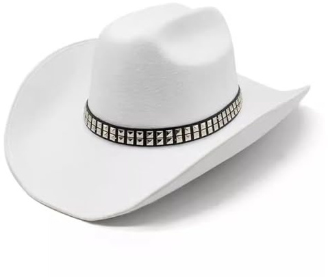 SLEDEZ Klassisk topp hatt för män Western Cowboy Filt Melonhatt med punk-dubbat bälte