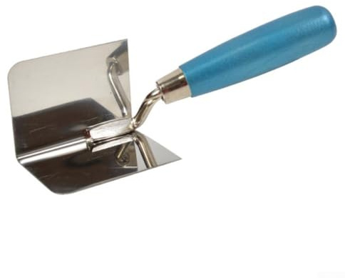 Attrezzo angolare per cartongesso in acciaio inox, per intonaco e finitura, set di cazzuole interne ed esterne, lama 8 x 6 cm con manico da 11,5 cm, confezione da 2