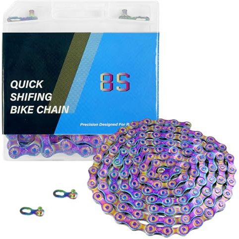 Colourful Bike Chain 6/7/8 Speed Bike Chain,1/2 x 3/32 Inch,116 Links