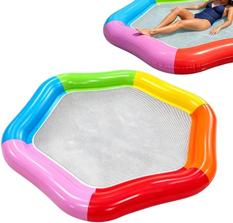 Sillón Hinchable para Piscina - Hexágono PVC Antifugas De Gran Tamaño Biplaza - Sillón Flotante De Agua para Piscina,para Playa Hotel Parques Jardín Ríos Y Diversión Acuática Viajes Y Vacaciones