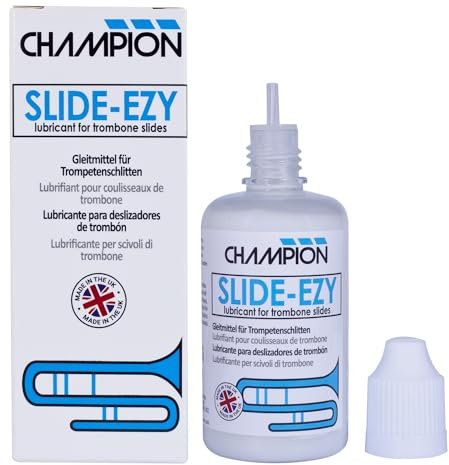 Champion Slide-Ezy Posaune Slide Cream Lubricant Lubricant Lubrication for Bb, Bb/F, Alto, and Brass Posaune Slides Odourless & Easy To Apply Posaune Instrument Lubrication Cream Made in UK (50ml)