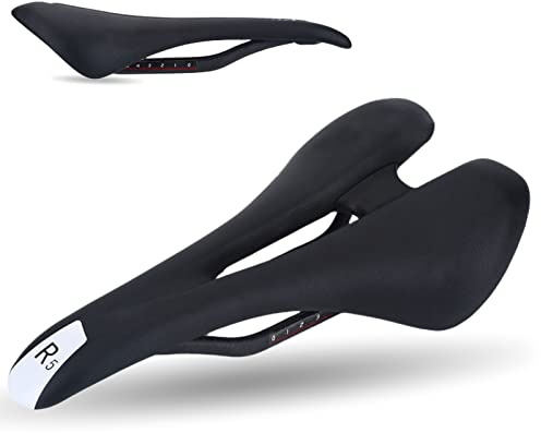 Selle Velo Confortable Selle de Siège en Fibre de Carbone Ultralégère Ergonomique pour VTT Vélo de Route Hommes Femmes Confort Selle de Vélo Accessoire de Remplacement Noir