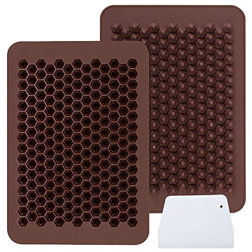 Webake Mini Pralinenform Silikon Schokoladenform 2 Stück Schokolade Chips Silikonform Bonbon Backform Antihaftbeschichtung für Kuchendekoration