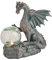 TERESA'S COLLECTIONS Gartendeko für draußen,Gartenfiguren für außen,22.5cm Garten Drache Figur mit Solar Licht, wasserdichte Kunstharz Dekofigur für Rasen Terrasse Neujahrsgeschenk