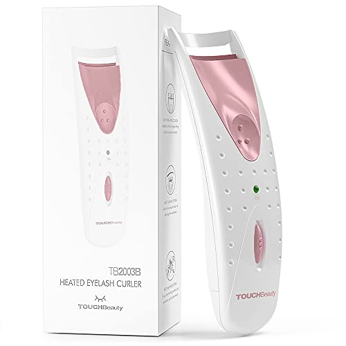 TOUCHBeauty Piegaciglia Elettrico,Piegaciglia Riscaldato,Strumento Professionale per il Trucco con Cuscinetti Riscaldanti Intelligente in Silicone AG-2003AP(Rosa)