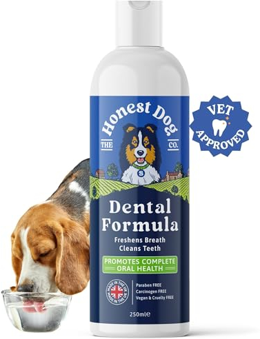 Dog Dental Formula for Water - Dog Breath Freshener in Water - Vet Formulated Dog Mouthwash - Pet Plaque Remover - Easy Daily Use Formula - Dog Teeth Cleaning Products by Honest Dog Co