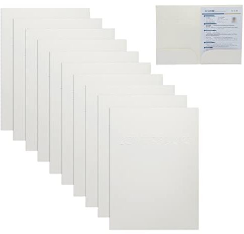 Smiling Art Bewerbungsmappen Sammlemappe Dokumentenmappe in A4 aus 320g/m² Kraftpapier 10 Stück (Weiß)
