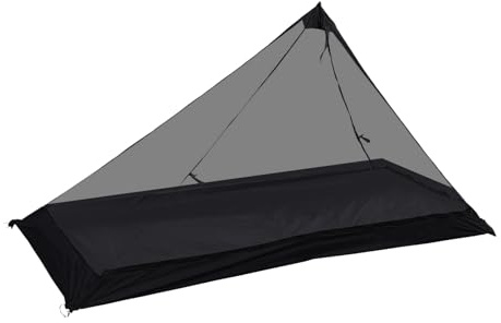 Onewind Camping Tent Inner with 1 Pull Point, Ultralight No-See-Um Breathable Mesh Mosquito Netting with Floor Double Sided Zipper for Camping and Hiking, Black