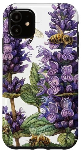 iPhone 11 Anise Hyssop Flower Blooming With Bees Around Graphic Case
