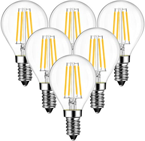 ANWIO 6W Ampoule Led E14 Blanc Chaud, 806Lm Flamme forme Ampoule Filament, Equivalent à Ampoule Incandescente 60W, Non-dimmable, Lot de 6