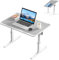 UISEBRT Laptoptisch höhenverstellbar (27-39 cm), neigbar (0-35°), klappbar. MDF Platte (60x39,5 cm) mit Antirutschleiste und Geräteslot Ideal für Sofa und Büro,Hellgrau